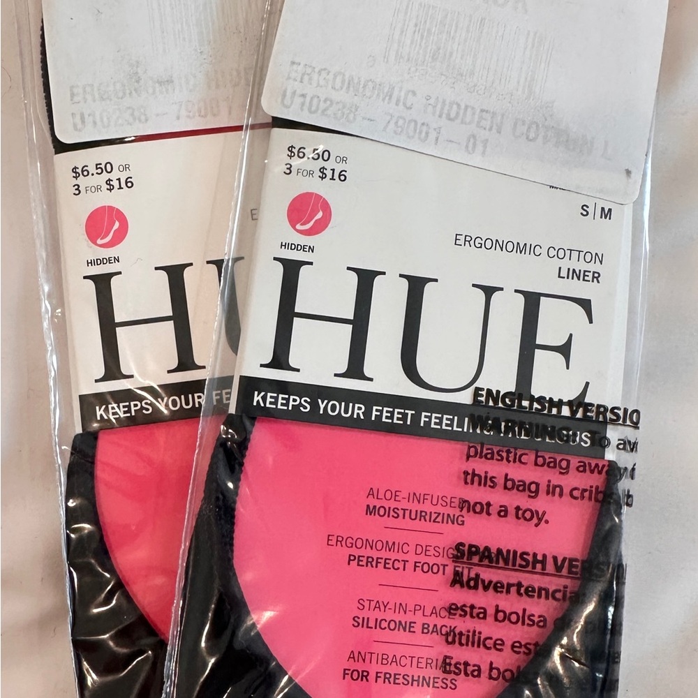 HUE 2 pairs of black Casual Socks Vibrant Comfort for flats